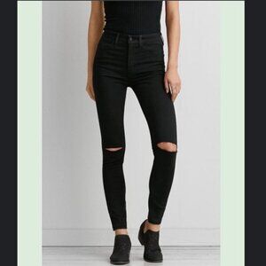 American Eagle Outfitters  Ripped Super Stretch Super Hi Rise Jegging Jeans